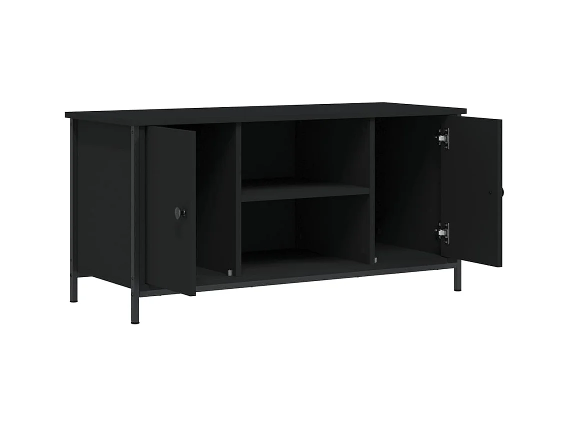 Mueble para TV  | Gabinete de TV |  Mueble de salón madera contrachapada negro 100x40x50 cm