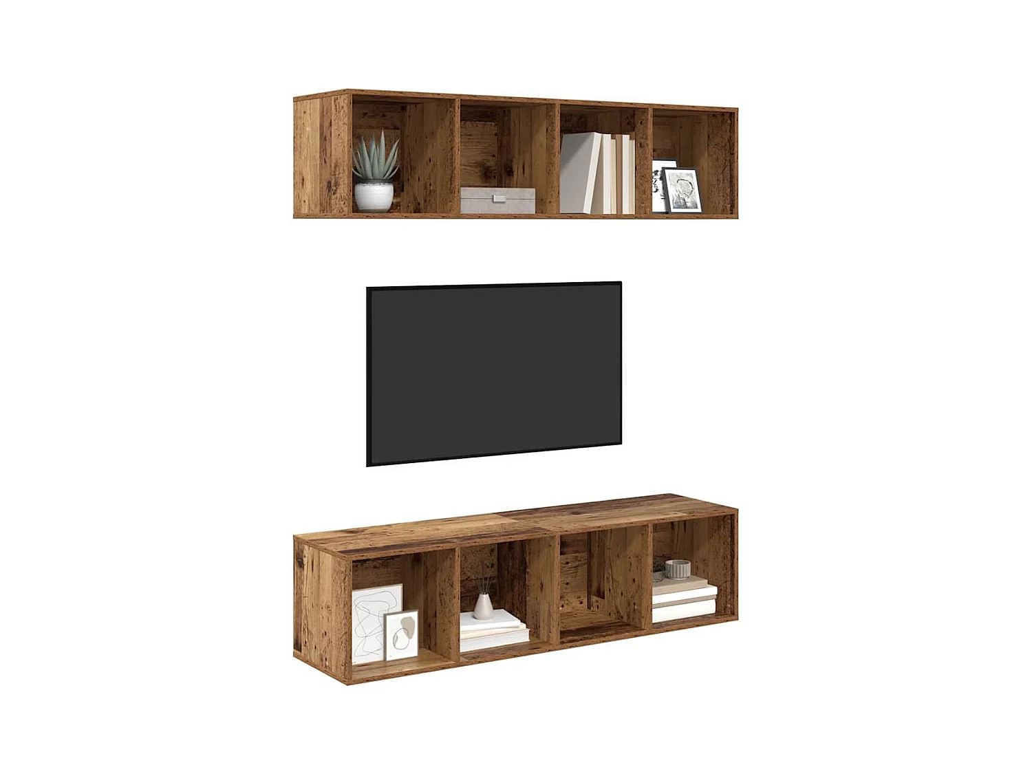 Set mobile TV | Armadietto TV 2 pcs Legno vecchio 37 x 37 x 142.5 cm