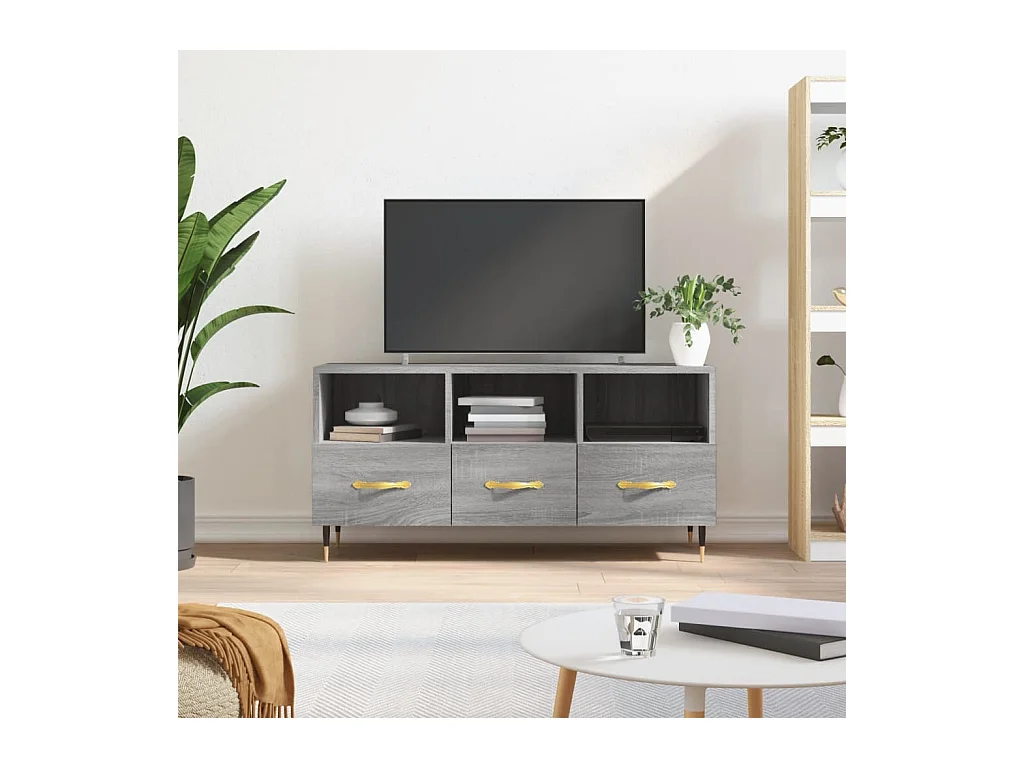 Mueble de TV | Mueble de salón madera de ingeniería gris Sonoma 102x36x50 cm