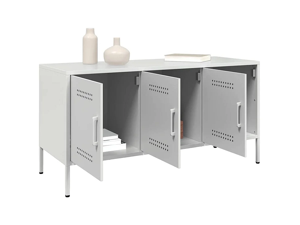 Mueble de TV | Mueble de salón de acero blanco 100,5x39x50,5 cm