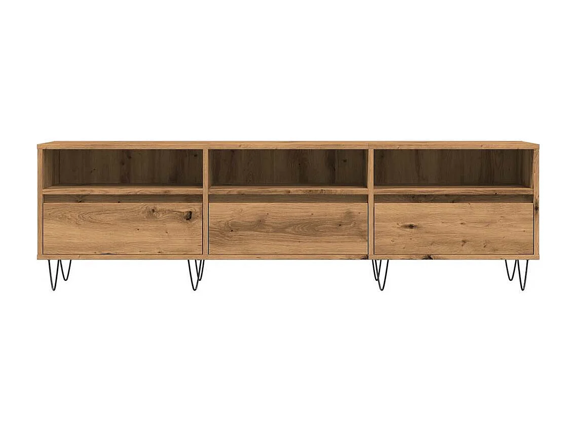 Tv-meubel | Tv-Bank | TV-kast150x30x44,5 cm bewerkt hout artisanaal eikenkleur