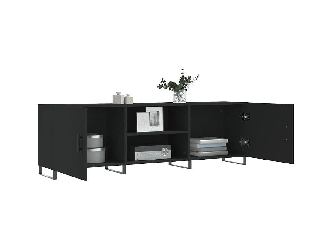 Mueble para TV  | Gabinete de TV |  Mueble de salón madera de ingeniería negro 150x30x50 cm