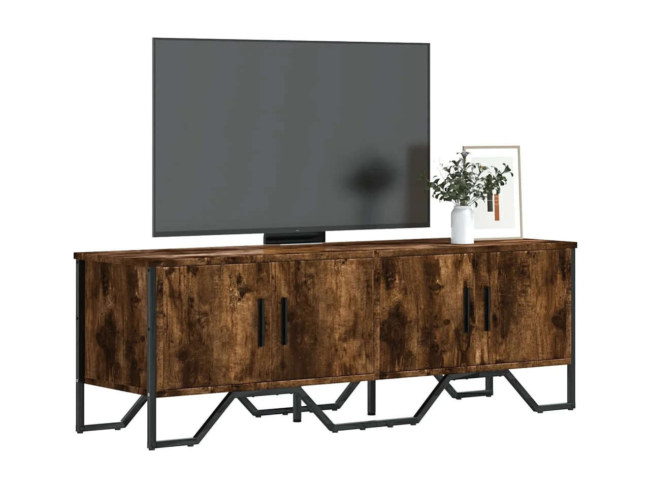 Tv-meubel | Tv-Bank | TV-kast122x34x41 cm bewerkt hout gerookt eikenkleurig