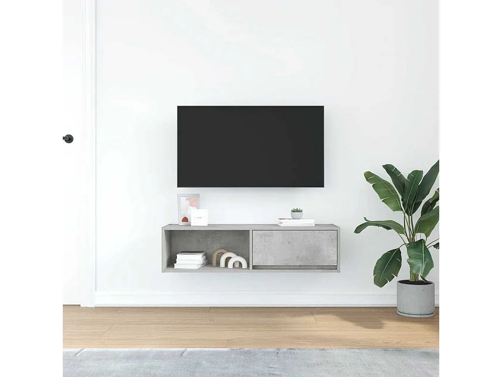 Tv-meubel | Tv-Bank | TV-kast100x31x25,5 cm bewerkt hout betongrijs