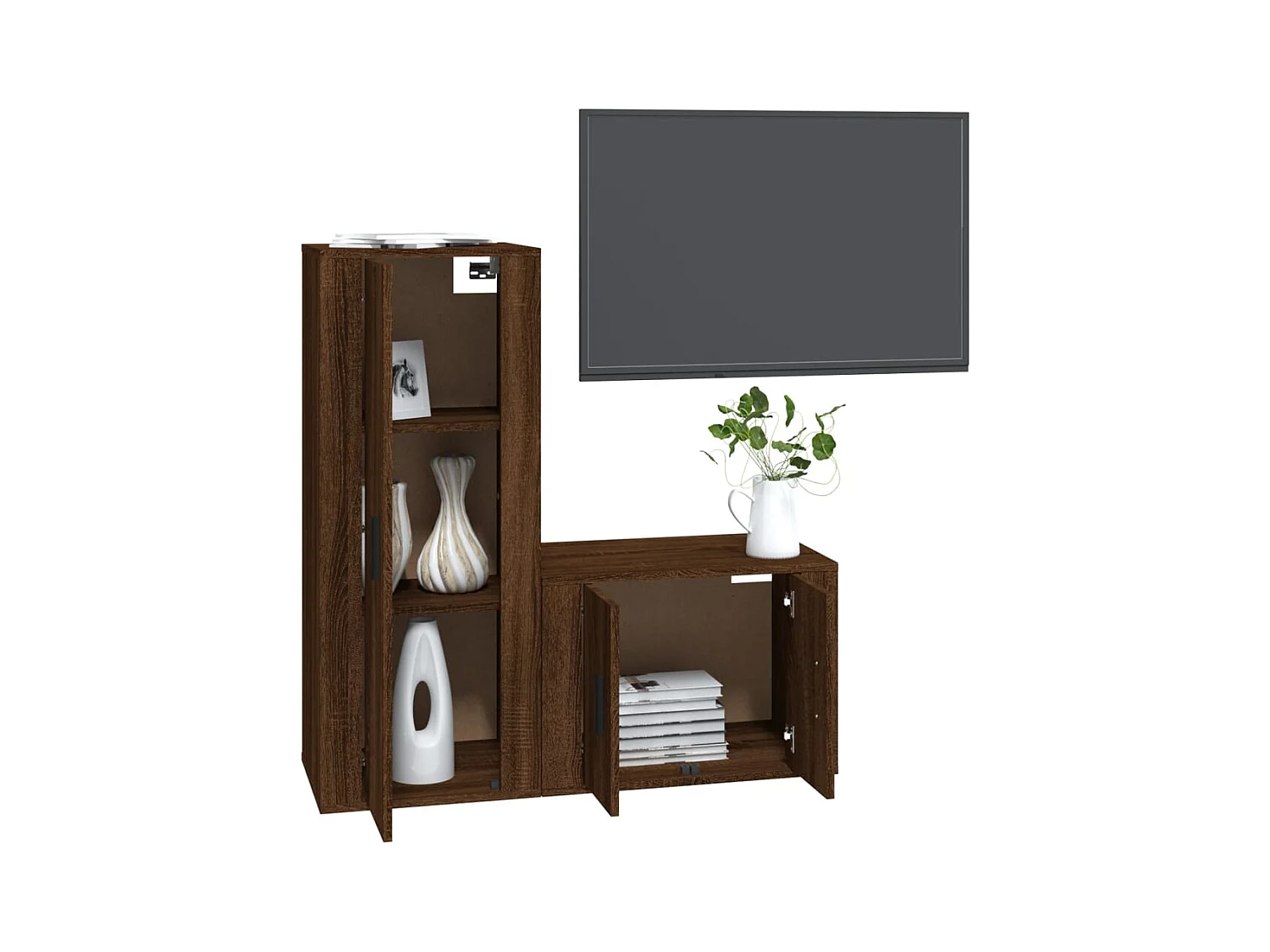 Ensemble de meubles TV | Bancs TV | Armoires TV 2 pcs Chêne marron Bois d'ingénierie