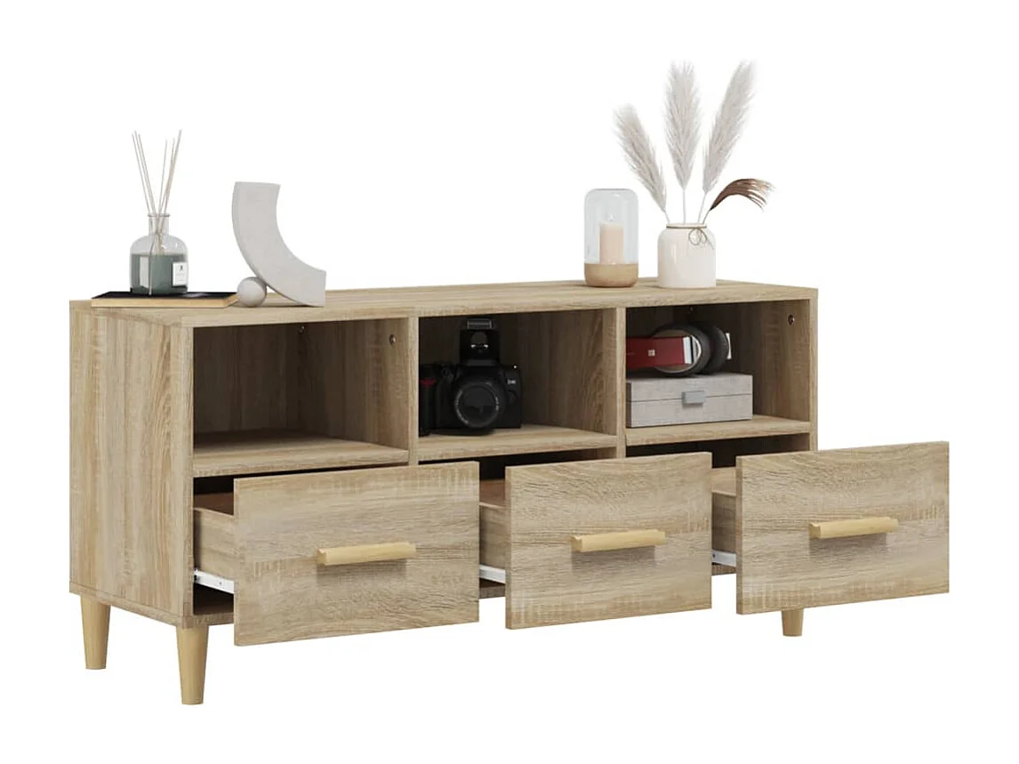 Mueble para TV  | Gabinete de TV |  Mueble de salón madera contrachapada color roble 102x36x50 cm