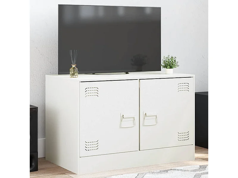 Mueble para TV  | Gabinete de TV |  Mueble de salón de acero blanco 67x39x44 cm