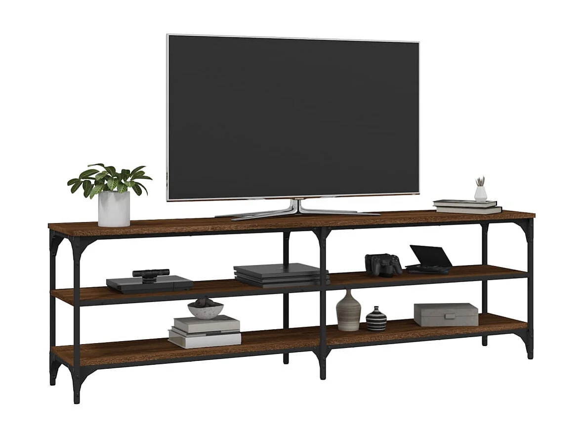 Mueble de TV | Mueble de salón madera contrachapada roble marrón 160x30x50 cm