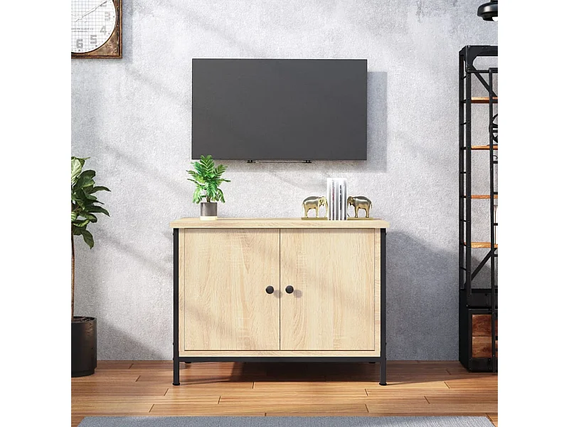 Mueble de TV | Mueble de salón con puertas roble Sonoma 60x35x45 cm madera de ingeniería