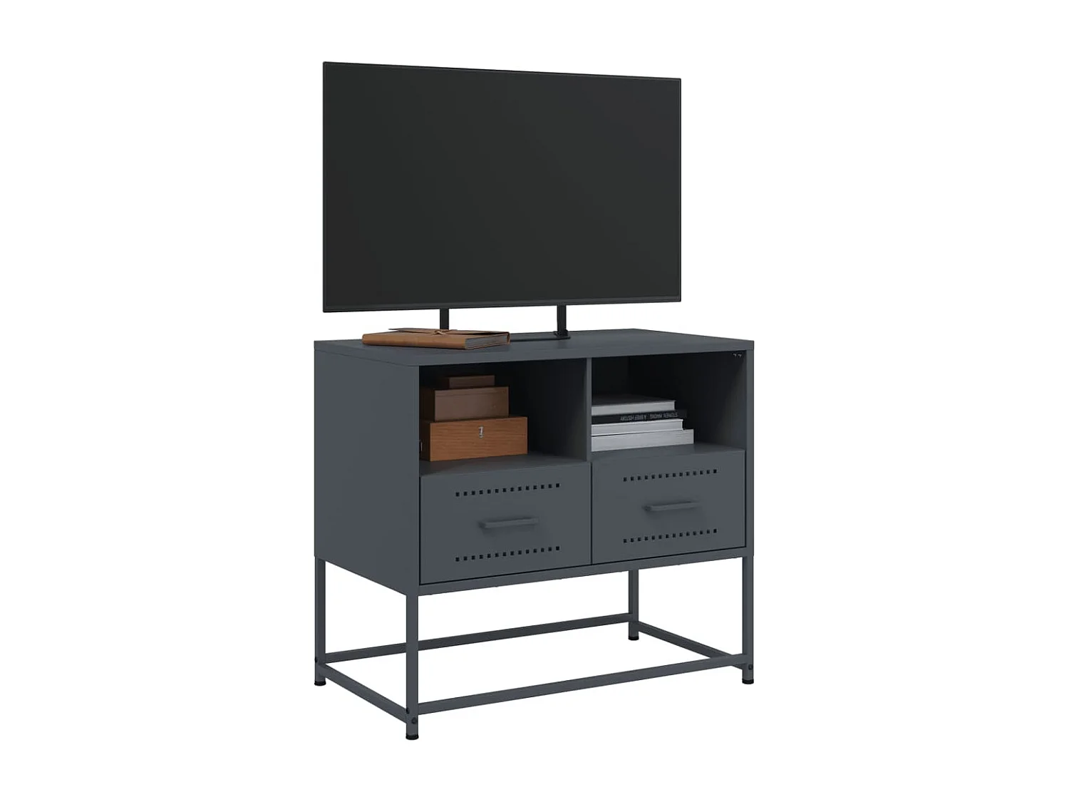 Mueble para TV  | Gabinete de TV |  Mueble de salón de acero gris antracita 68x39x60,5 cm