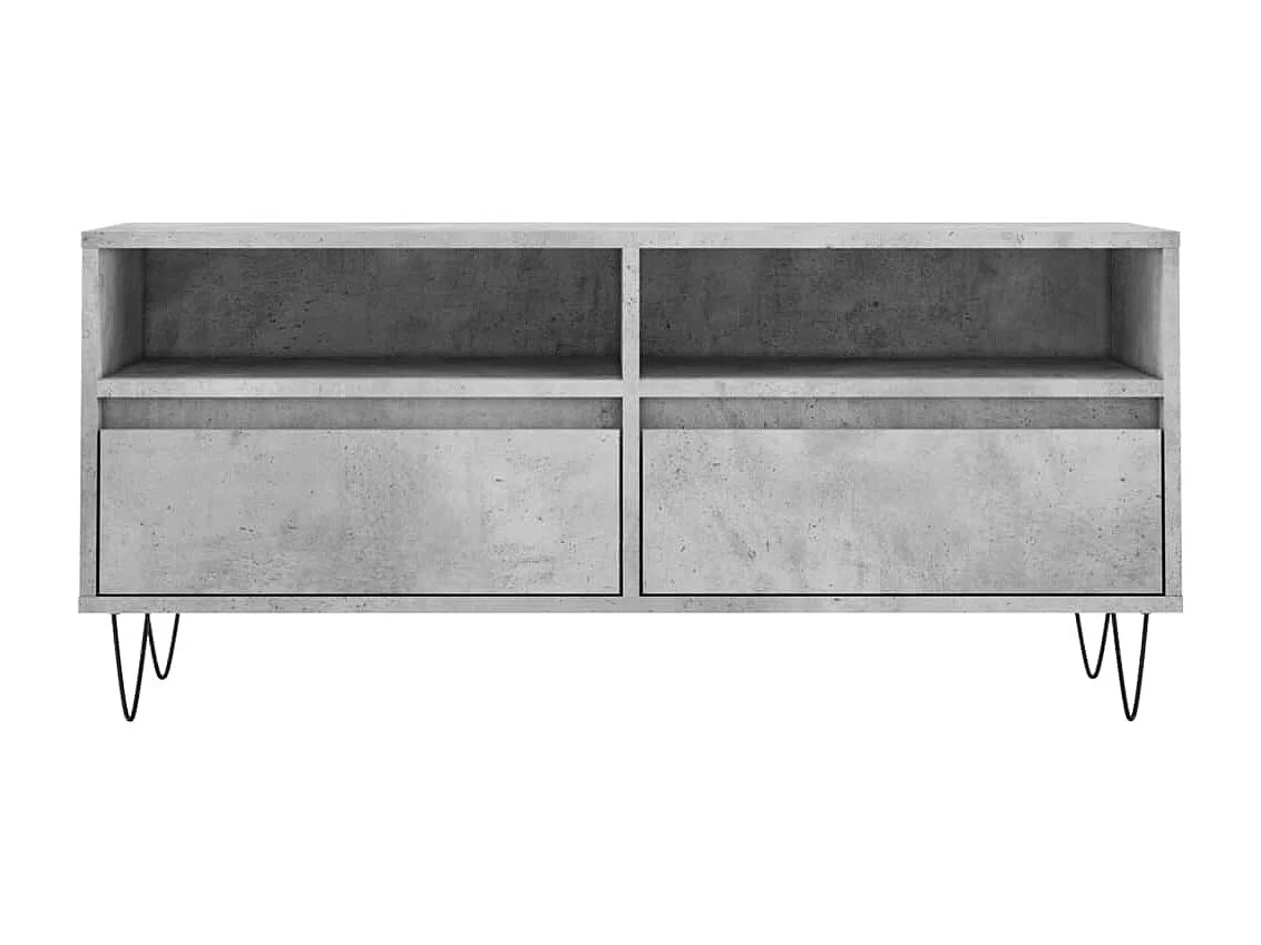 Mueble de TV | Mueble de salón madera contrachapada gris hormigón 100x34,5x44,5cm