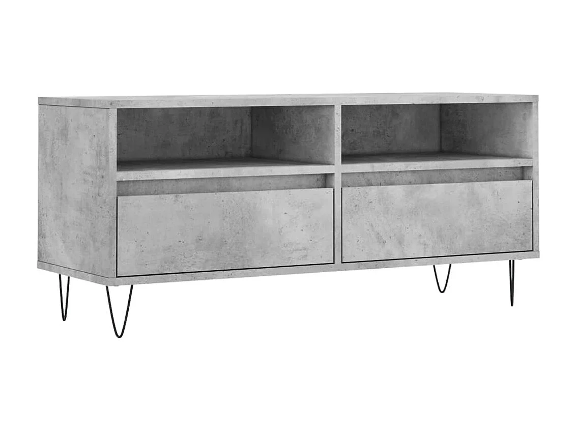 Meuble TV | Banc TV | Armoire TV gris béton 100x34,5x44,5 cm bois d'ingénierie