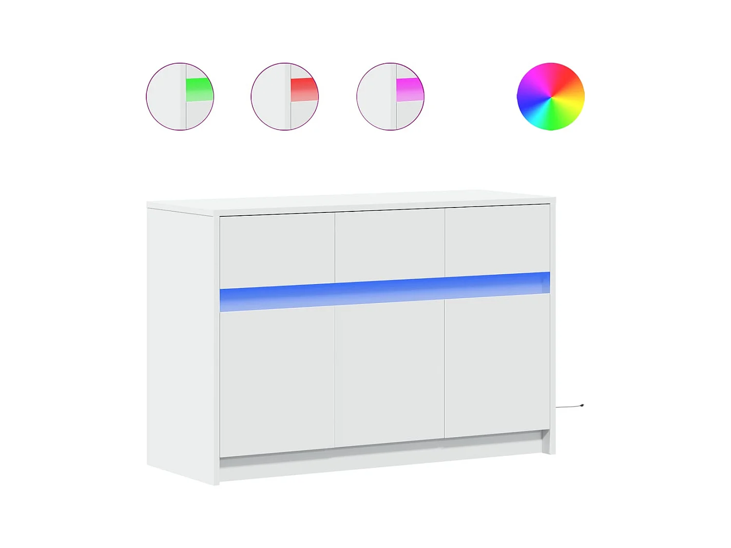 Mueble de TV | Mueble de salón con LED madera de ingeniería blanco 91x34x61 cm