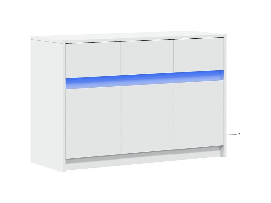 Mueble de TV | Mueble de salón con LED madera de ingeniería blanco 91x34x61 cm
