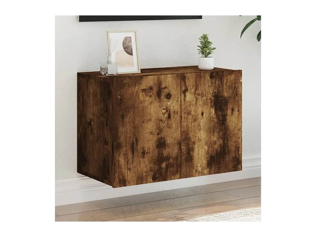 Mueble para TV  | Gabinete de TV |  Mueble de salón de pared roble ahumado 60x30x41 cm