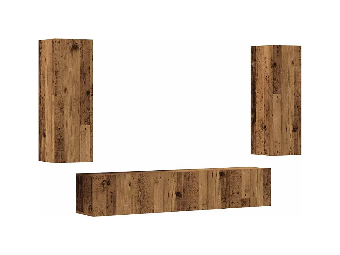Meubles TV | Bancs TV | Armoires TV muraux 4 pcs vieux bois bois d'ingénierie