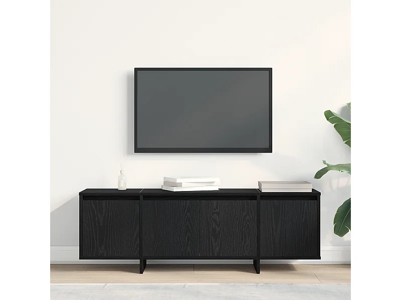 Gabinete de TV | Mueble de TV | Mueble de salón Negro 120 x 30 x 40.5 cm Madera contrachapada