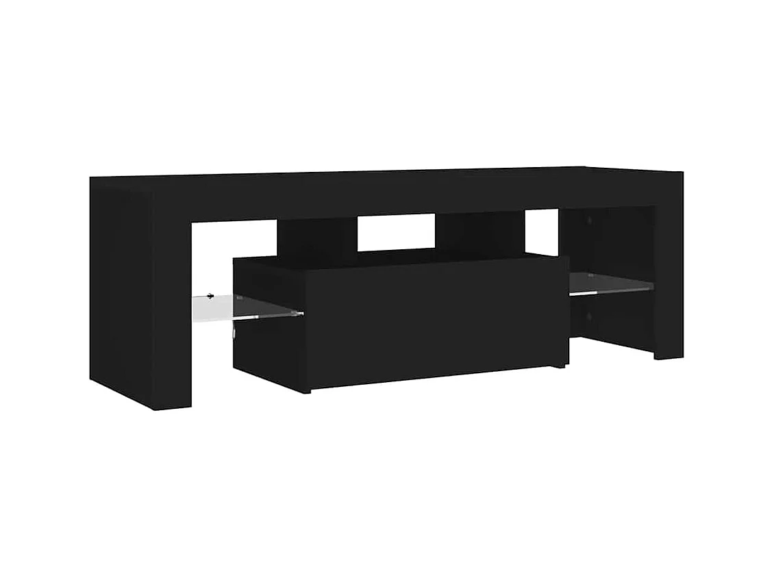 Mueble de TV | Mueble de salón con luces LED negro 120x35x40 cm