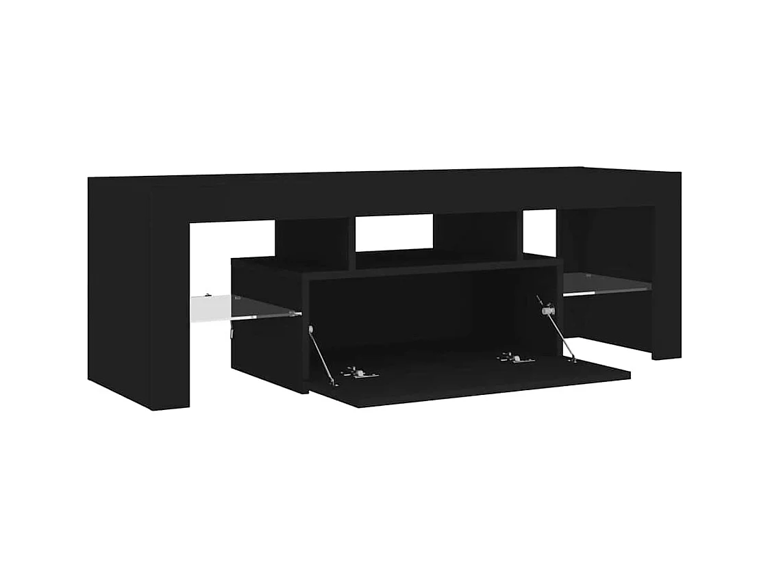 Meuble TV | Banc TV | Armoire TV avec lumières LED noir 120x35x40 cm