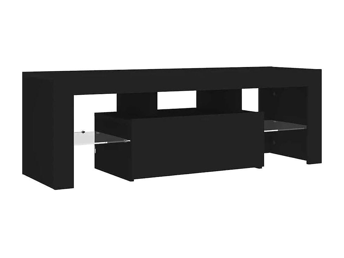 Mueble de TV | Mueble de salón con luces LED negro 120x35x40 cm