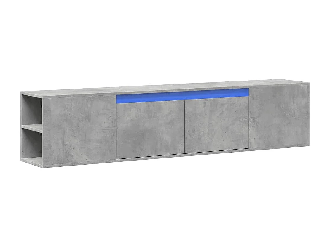 Meuble TV | Banc TV | Armoire TV mural avec LED gris béton 180x31x39,5 cm