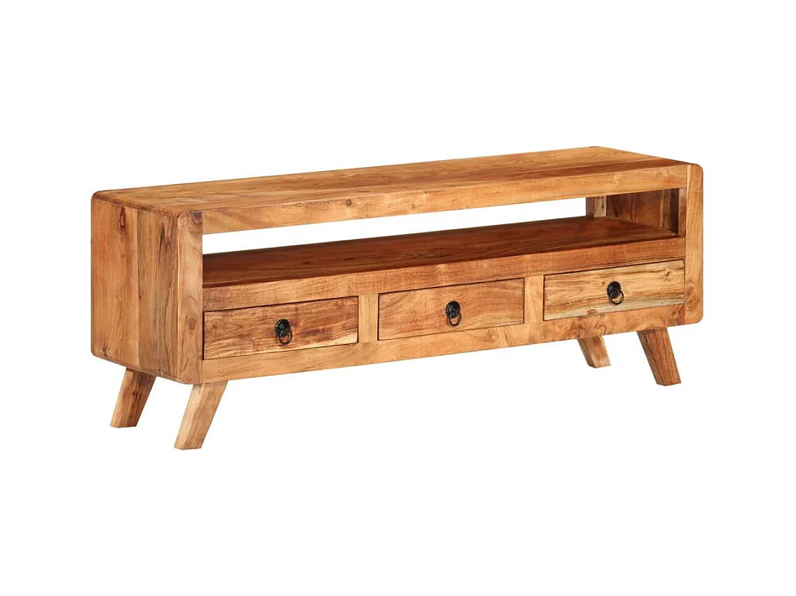 Mueble de TV | Mueble de salón de madera maciza de acacia 110x30x40 cm