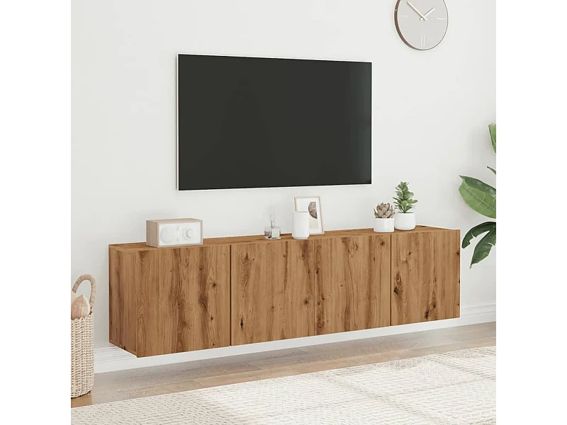 Muebles de TV | Gabinetes de TV |  Muebles de salón de pared 2 unidades roble artisian 80x30x41 cm