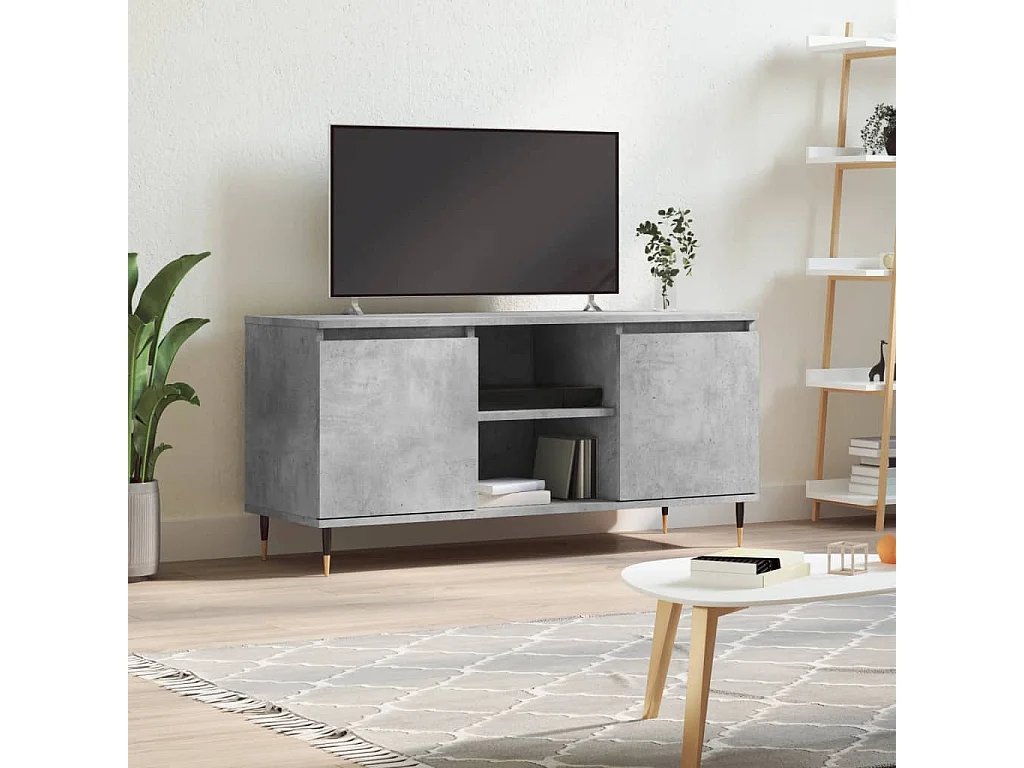 Mueble de TV | Mueble de salón madera de ingeniería gris hormigón 104x35x50 cm