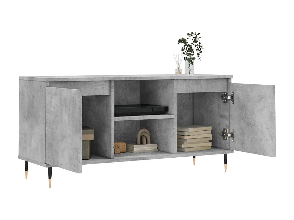 Mueble de TV | Mueble de salón madera de ingeniería gris hormigón 104x35x50 cm