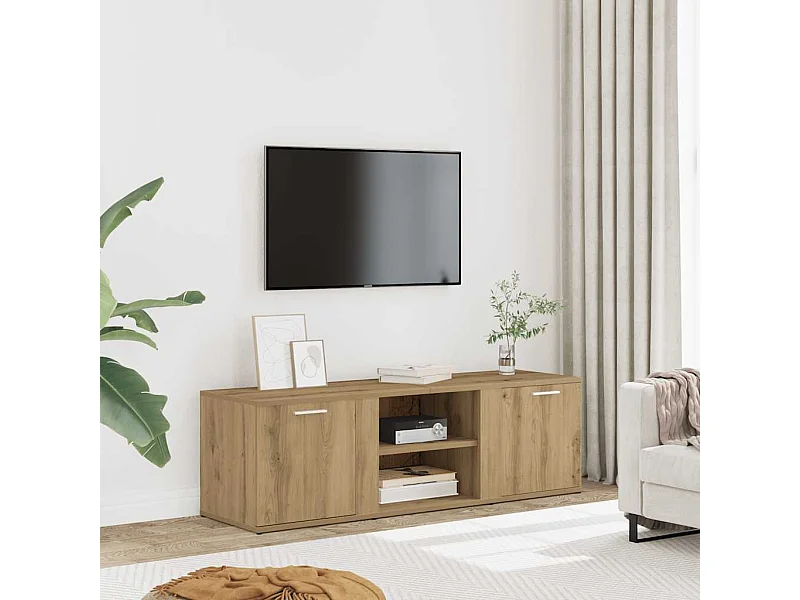Meuble TV | Banc TV | Armoire TV chêne artisanal 120x34x37 cm bois d'ingénierie