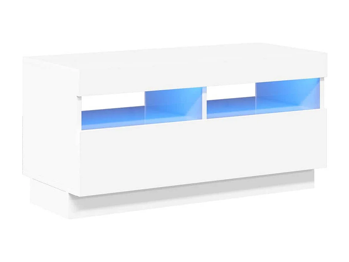 Mueble de TV | Mueble de salón con luces LED blanco brillante 80x35x40 cm