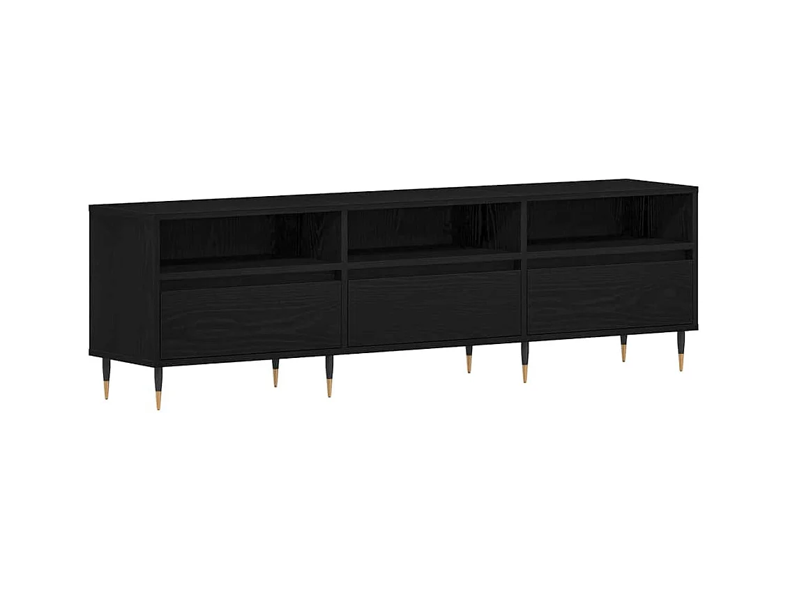 Gabinete de TV | Mueble de TV | Mueble de salón Roble negro 150 x 30 x 44.5 cm