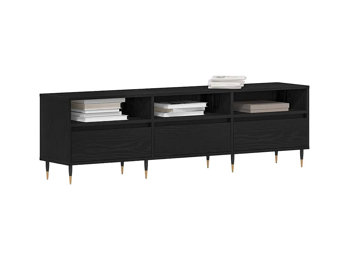Gabinete de TV | Mueble de TV | Mueble de salón Roble negro 150 x 30 x 44.5 cm