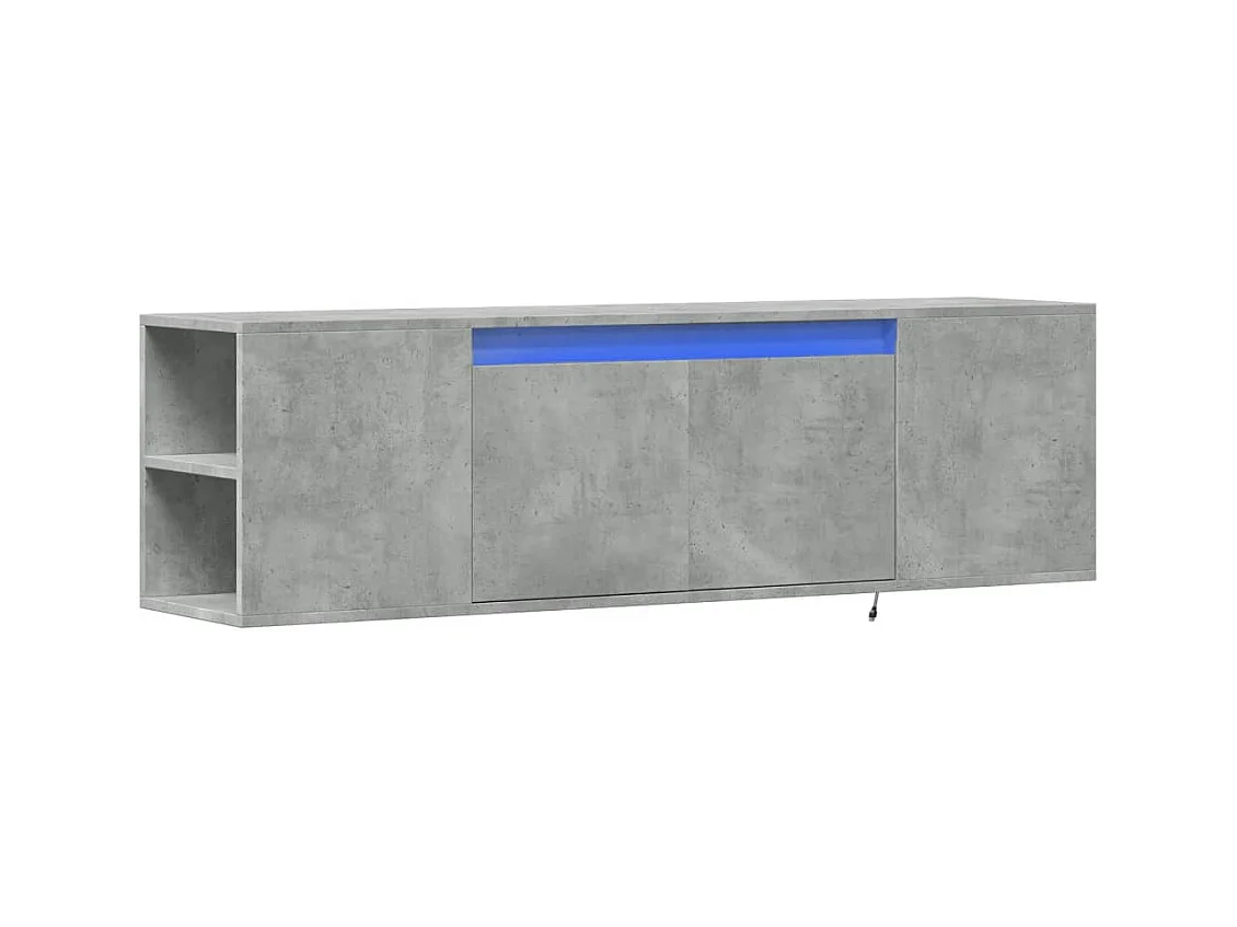 Tv-wandmeubel | TV-kast | Tv-Bank met LED-verlichting 135x31x39,5 cm betongrijs