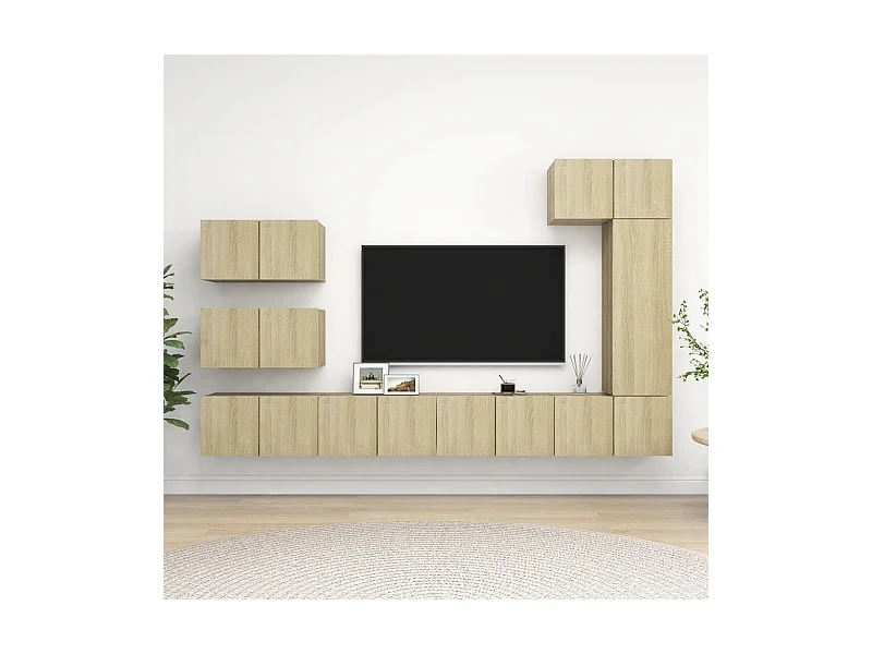 Ensemble de meubles TV | Bancs TV | Armoires TV 8 pcs Chêne sonoma Bois d'ingénierie