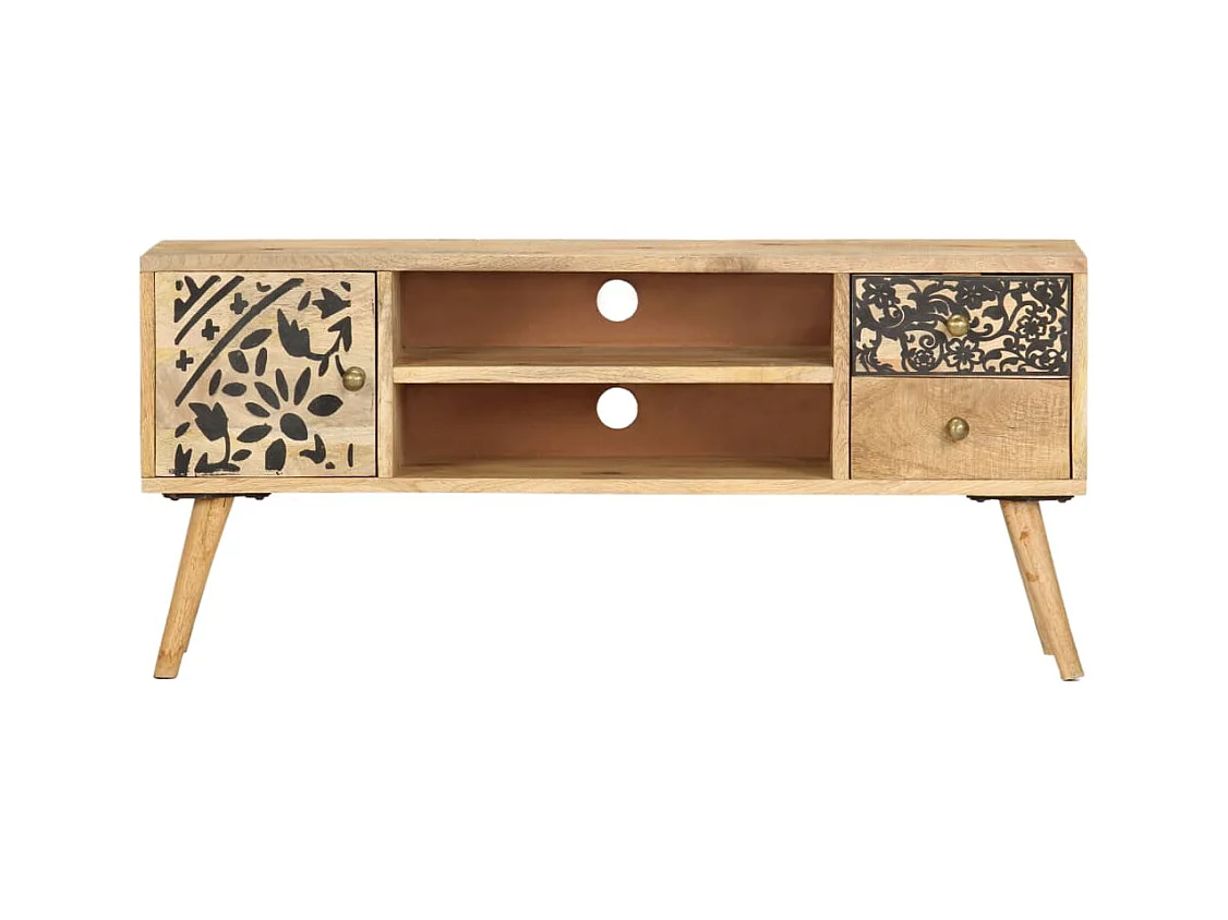 Mueble de TV | Mueble de salón de madera maciza de mango 100x30x45 cm