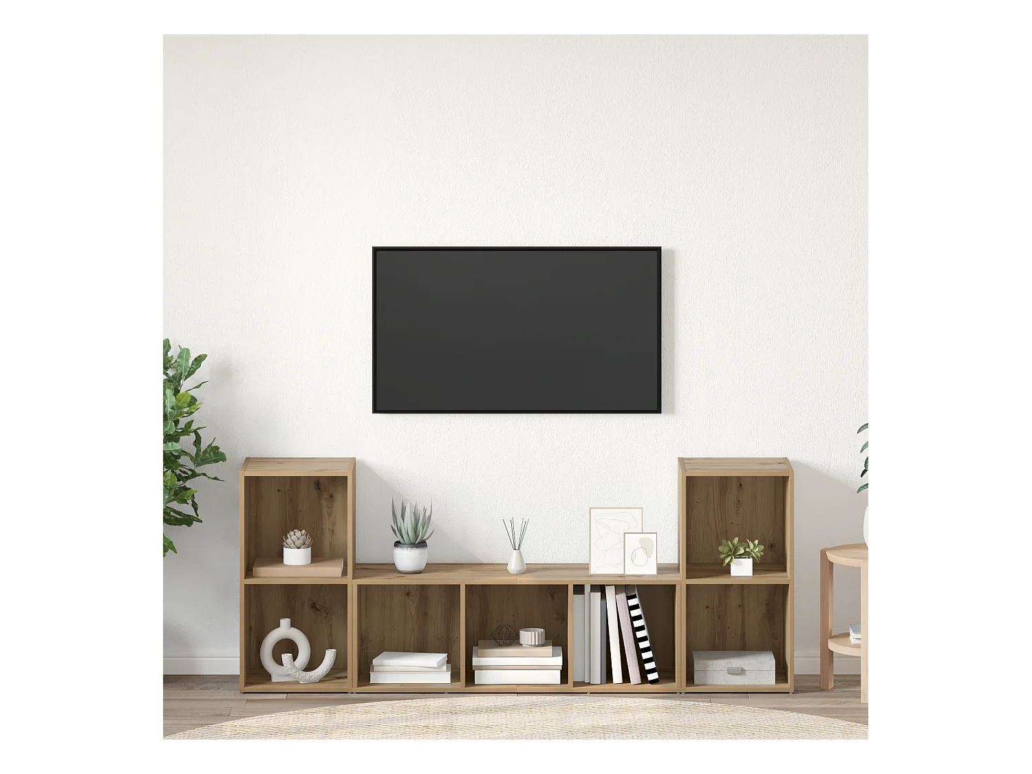 Gabinete de TV | Mueble de TV | Mueble de salón 3 pcs Marrón 107 x 35 x 37 cm