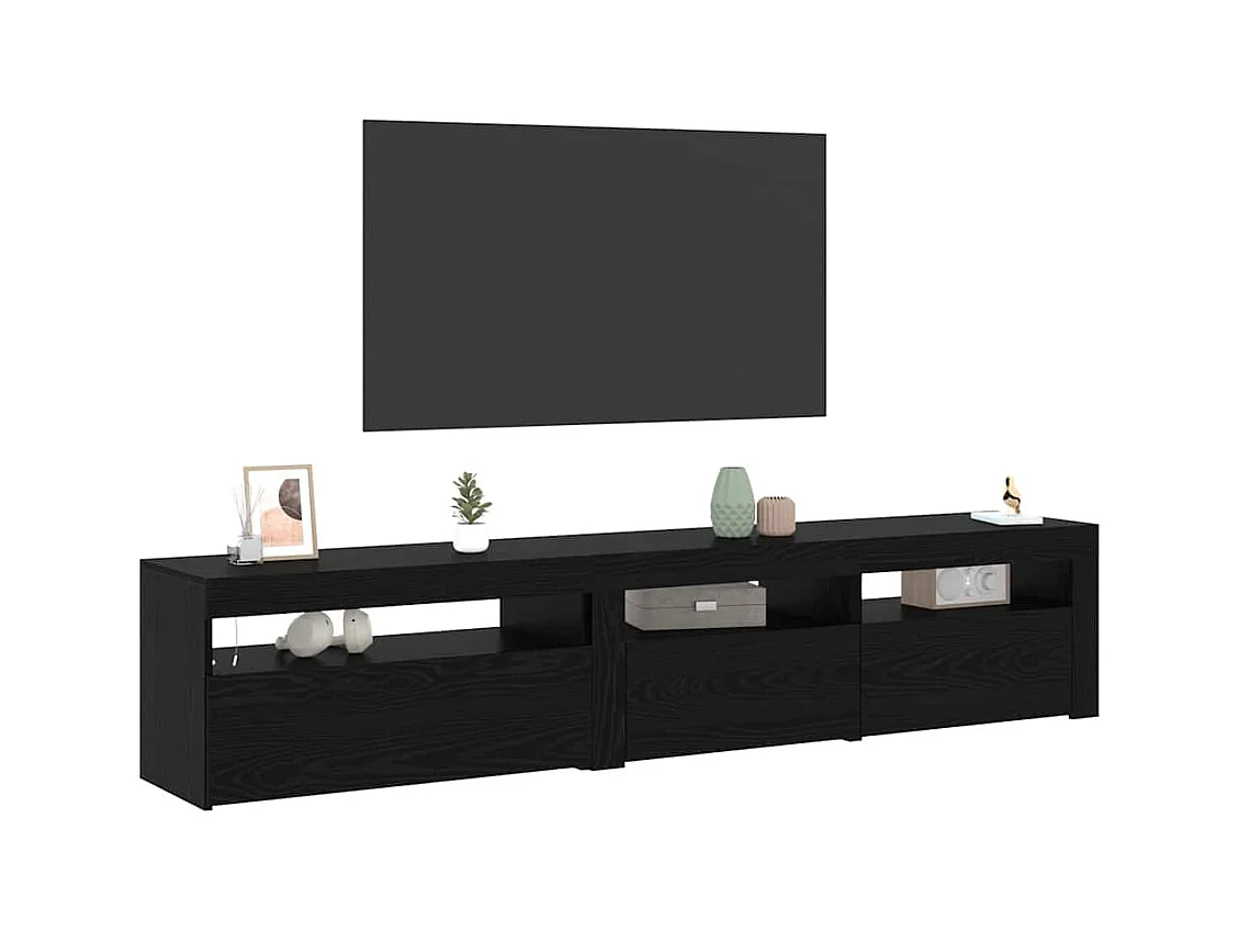Gabinetes para TV | Muebles TV | Muebles de salón 2 pcs Roble negro 195 x 35 x 40 cm