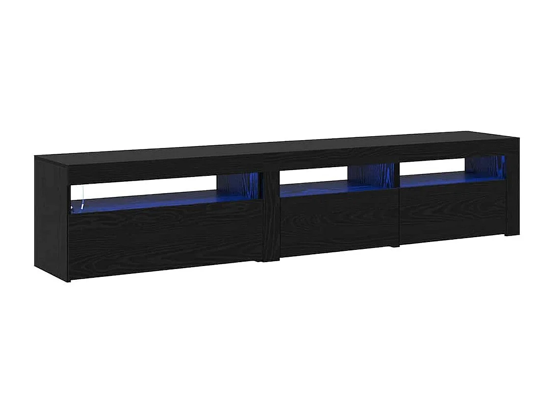 Tv-meubels | Tv-Banken | TV-kasten 2 st met LED bewerkt hout zwart eikenkleurig