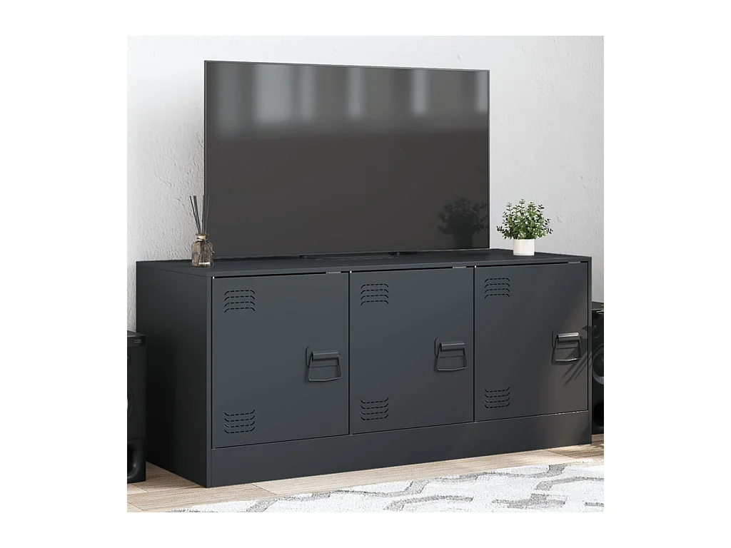 Mueble para TV  | Gabinete de TV |  Mueble de salón de acero gris antracita 99x39x44 cm