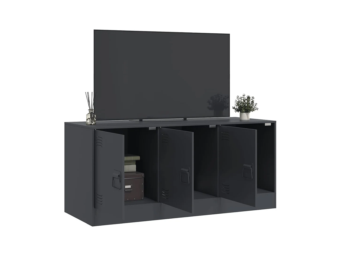 Mueble para TV  | Gabinete de TV |  Mueble de salón de acero gris antracita 99x39x44 cm
