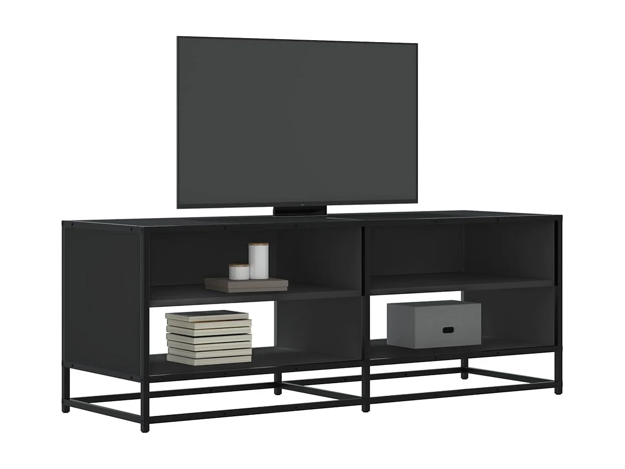 Mueble de TV | Mueble de salón madera de ingeniería y metal negro 120,5x40x46 cm