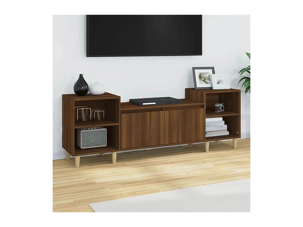 Mueble para TV  | Gabinete de TV |  Mueble de salón madera contrachapada marrón roble 160x35x55 cm