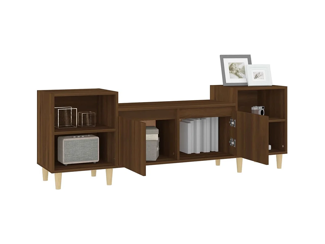 Mueble para TV  | Gabinete de TV |  Mueble de salón madera contrachapada marrón roble 160x35x55 cm