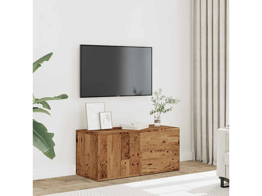 Meuble TV | Banc TV | Armoire TV vieux bois 80x34x35,5 cm bois d'ingénierie