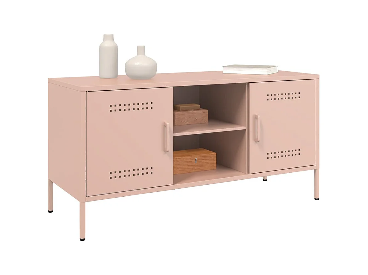 Mueble de TV | Mueble de salón de acero rosa 100,5x39x50,5 cm