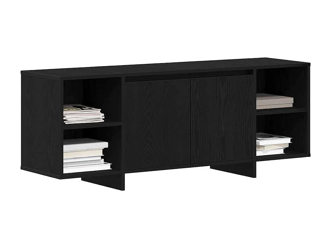 Tv-meubel | Tv-Bank | TV-kast- Zwart Eiken - 120x30x40.5 cm - Gemaakt van Geengineerd Hout