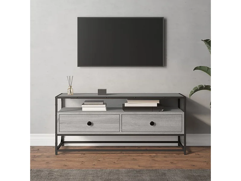 Mueble de TV | Mueble de salón madera contrachapada gris Sonoma 100x35x45 cm