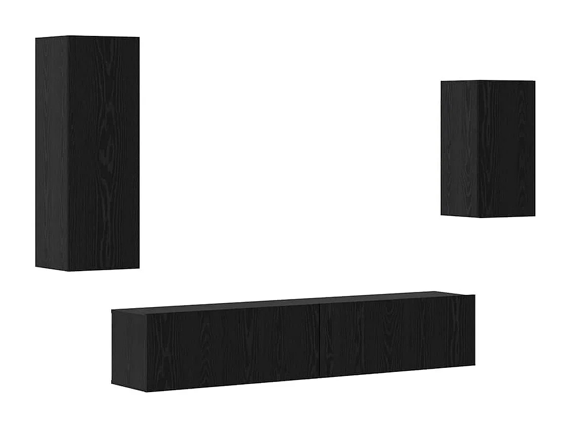 Ensemble de Meuble TV | Banc TV | Armoire TV 4 pcs Chêne Noir 30,5 x 30 x 90 cm