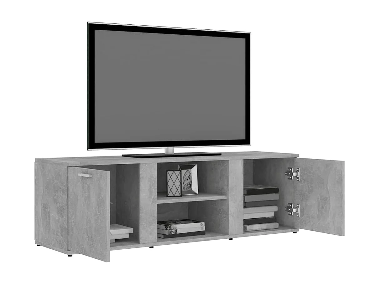 Meuble TV | Banc TV | Armoire TV Gris béton 120x34x37 cm Bois d’ingénierie
